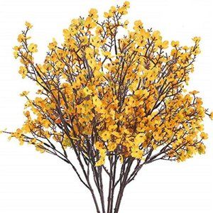 6 PCS Artificial Flowers Babys Breath Bouquet Real Touch Silk Floral Arrangement